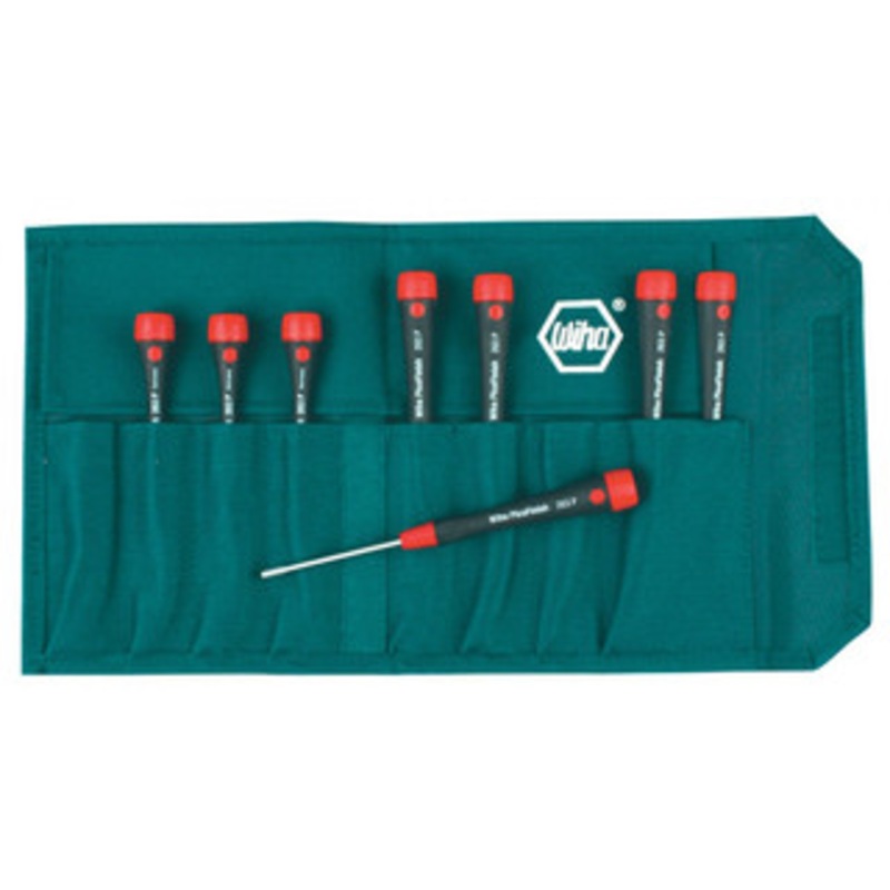 Wiha PicoFinish Precision Hex Inch Driver 8 Piece Set in Canvas Pouch - 26392