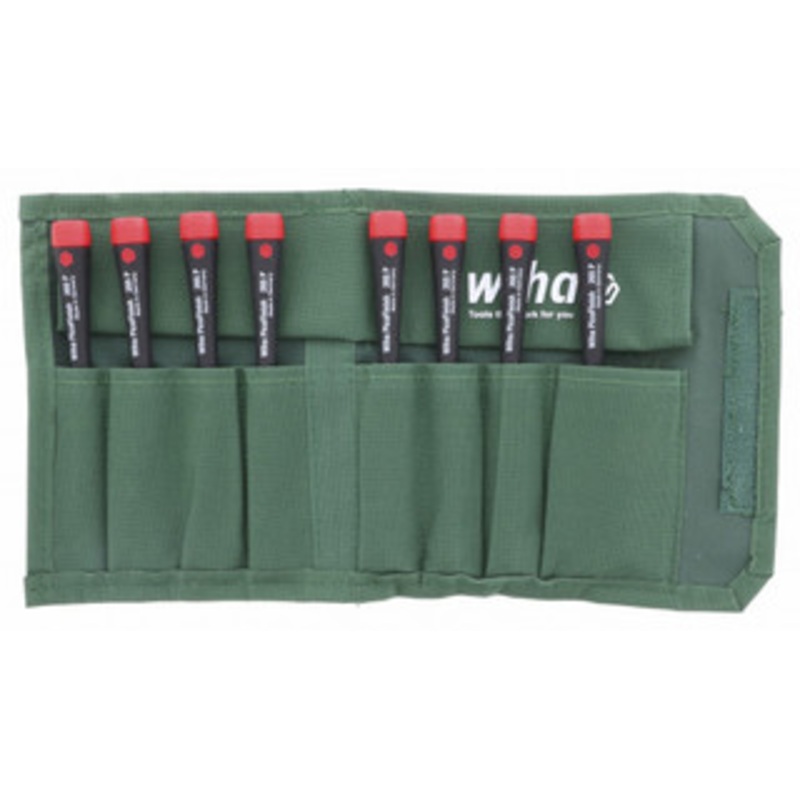Wiha PicoFinish Precision Metric Nut Driver 8 Piece Set in Canvas Pouch - 26596