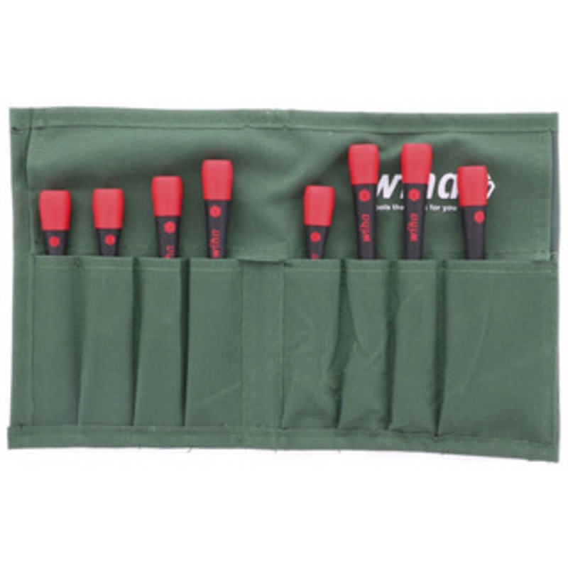 Wiha PicoFinish Precision Slotted/Phillips Screwdrivers 8 Piece Set in Canvas Pouch - 26193