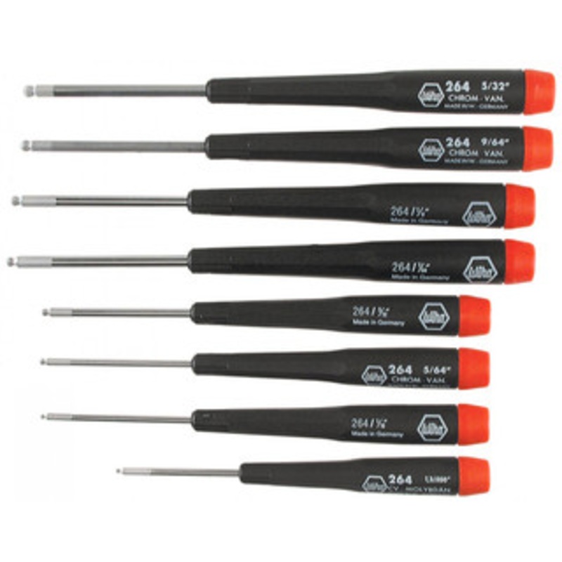 Wiha Precision Ball End Hex Inch Driver 8 Piece Set - 26490