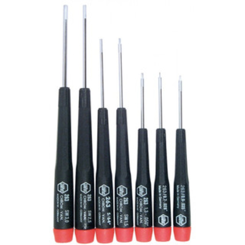 Wiha Precision Hex Metric Screwdrivers 7 Piece Set, 0.7 - 3.0mm - 26390