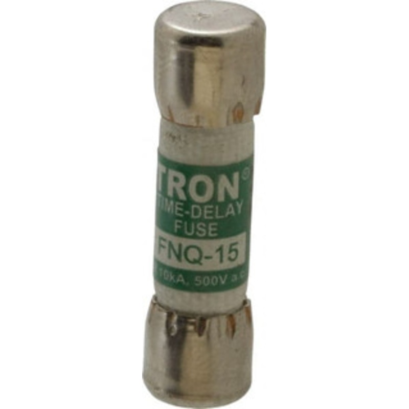Bussmann 500 VAC, 15 Amp, Time Delay General Purpose Fuse Fuse Holder Mount, 1-1/2 OAL, 10 at AC kA Rating, 13/32 Diam FNQ-15 - 75915314