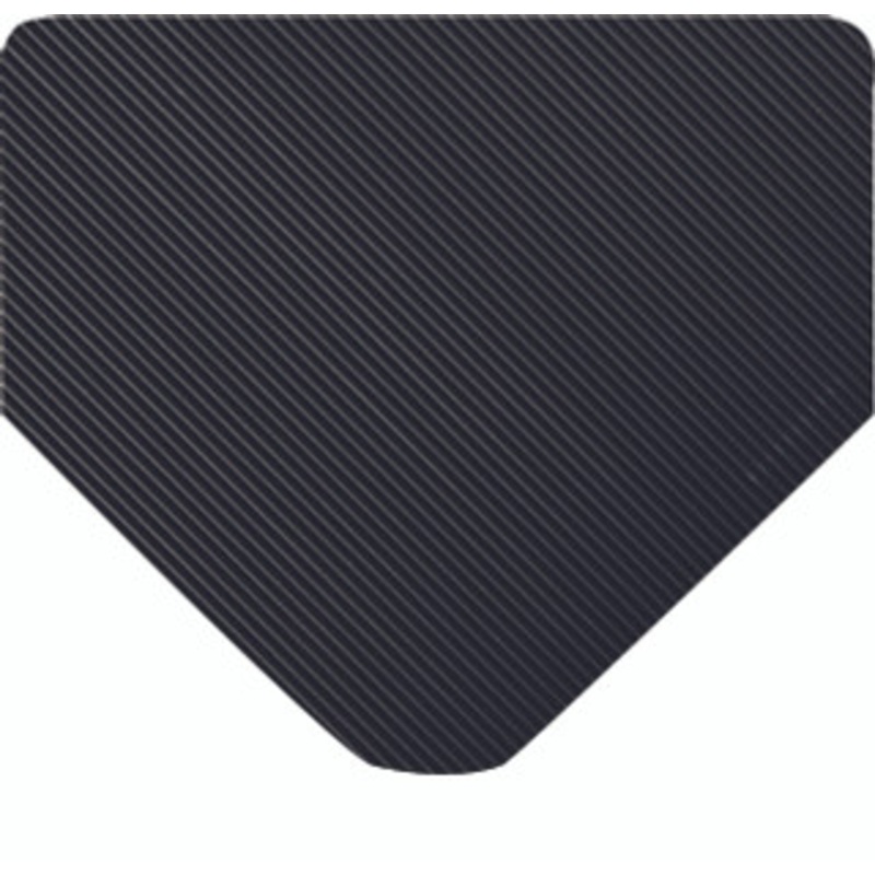Wearwell Heavy Duty Corrugated Runner Black, 1/4in x 4ft x 61ft - 305.14X4X61BK