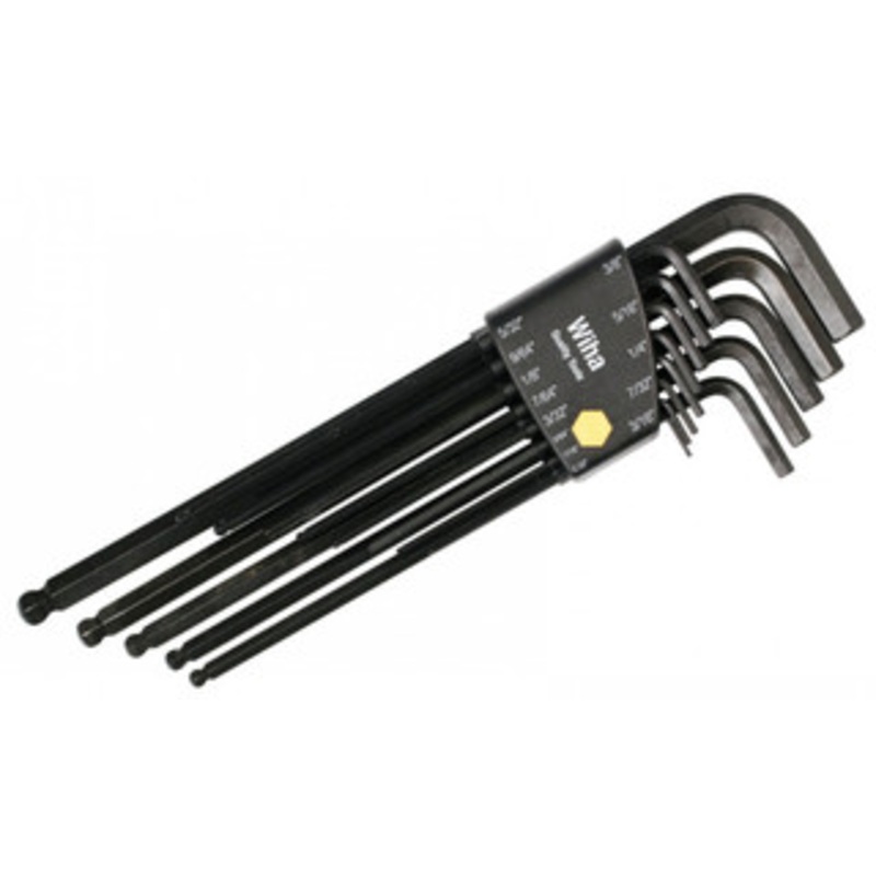 Wiha Ball End Hex Long Arm L-Key Black Inch 13 Piece Set - 36991