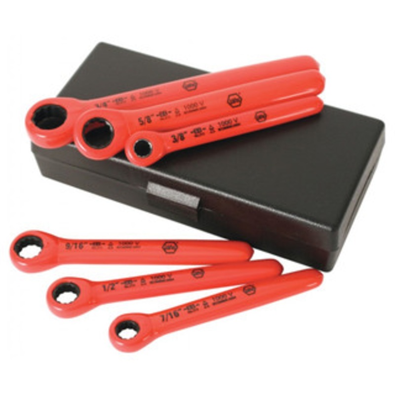 Wiha Insulated Ratchet Wrench 6 Piece Inch Set - 21391