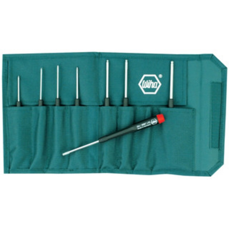 Wiha Precision Ball End Hex Inch Driver 8 Piece Set in Canvas Pouch - 26499