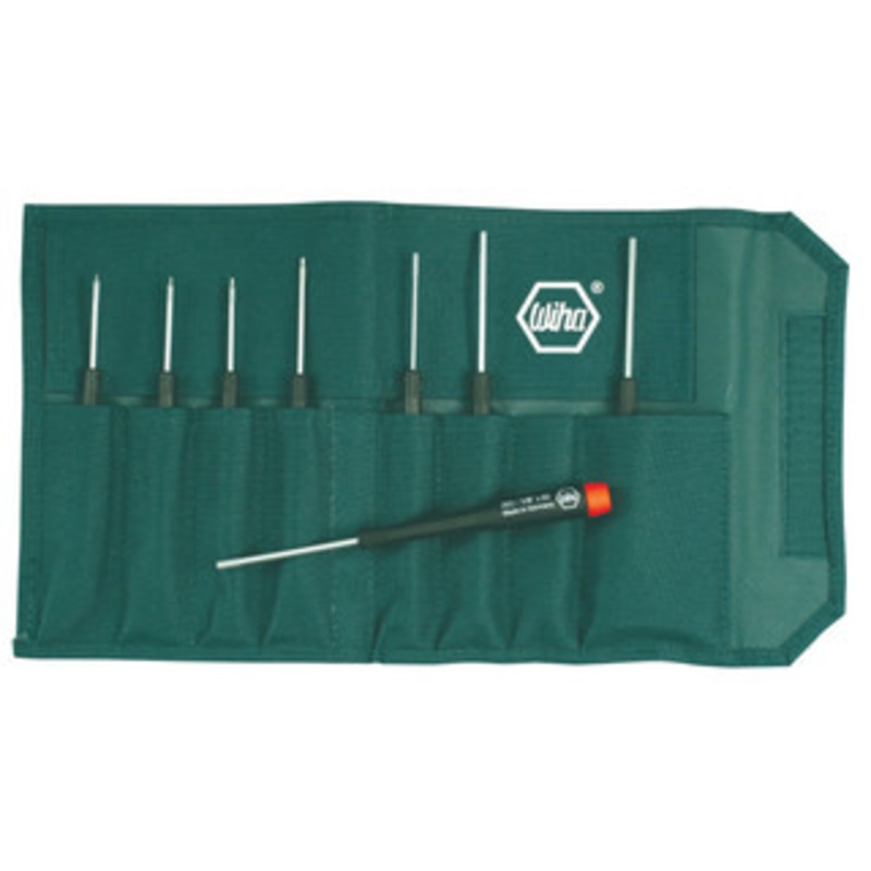 Wiha Precision Hex Inch Screwdriver 8 Piece Set in Canvas Pouch - 26399