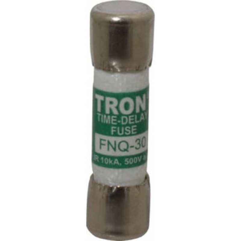 Bussmann 500 VAC, 30 Amp, Time Delay General Purpose Fuse Fuse Holder Mount, 1-1/2 OAL, 10 at AC kA Rating, 13/32 Diam FNQ-30 - 75915447