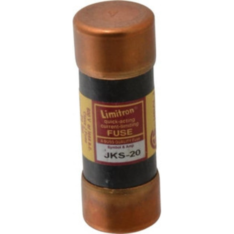 Bussmann 600 VAC, 20 Amp, Fast-Acting General Purpose Fuse Fuse Holder Mount, 2-1/4 OAL, 200 (RMS) kA Rating, 13/16 Diam JKS-20 - 74975566