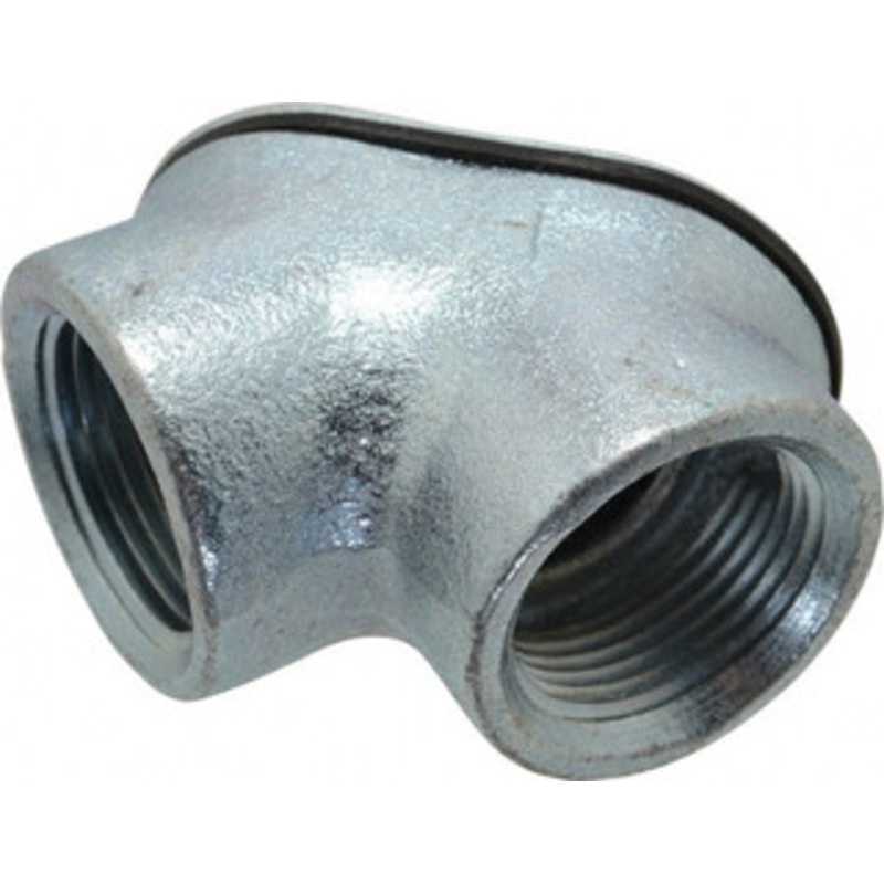 Crouse-Hinds 1 Trade Rigid/Intermediate (IMC) Conduit Elbow Malleable Iron, Insulated, Angled Connector, Threaded Connection 822 - 04801999