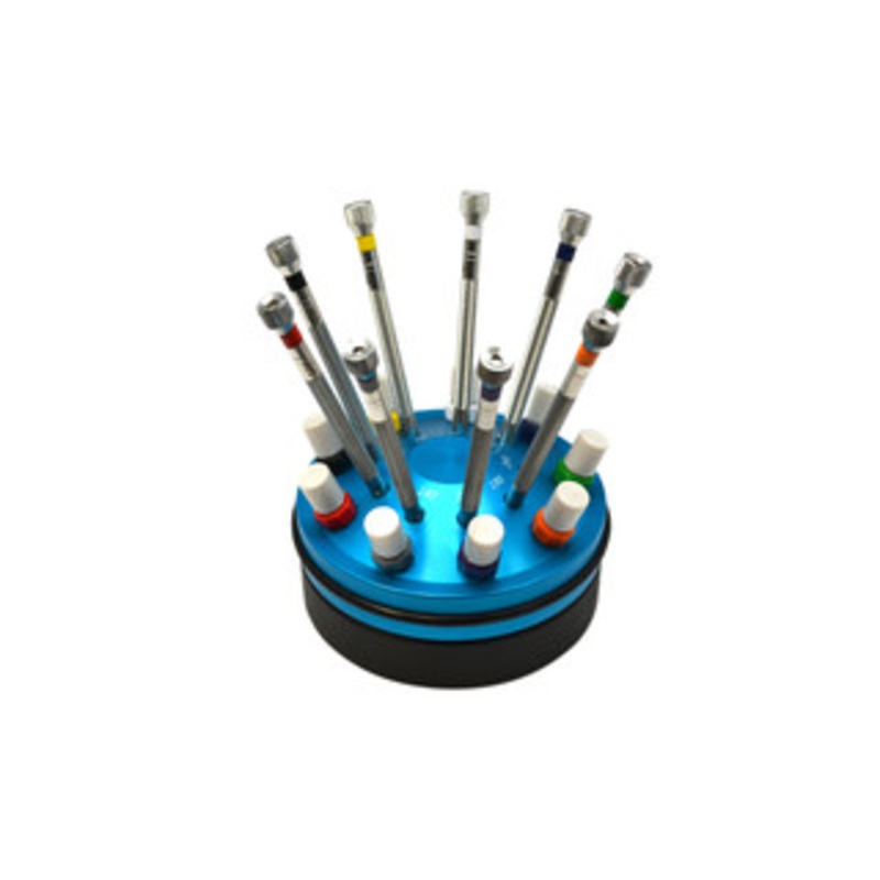 Grobet Pro 9-Piece Miniature Screwdriver Set in Rotating Stand, Item No. 52.585 - 52.585
