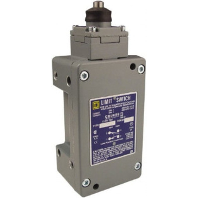 Square D SPDT, NC/NO, 600 Volt Screw Terminal, Plunger Actuator, General Purpose Limit Switch 1, 2, 4, 6, 12, 13, 6P NEMA Rating, IP67 IPR Rating 9007CR53E - 69669737