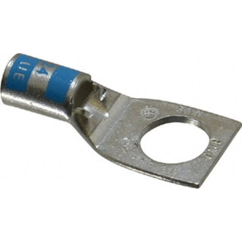 Thomas & Betts 6 AWG Noninsulated Compression Connection Square Ring Terminal 3/8 Stud, 1.41 OAL x 0.6 Wide, Tin Plated Copper Contact 54136 - 54056577