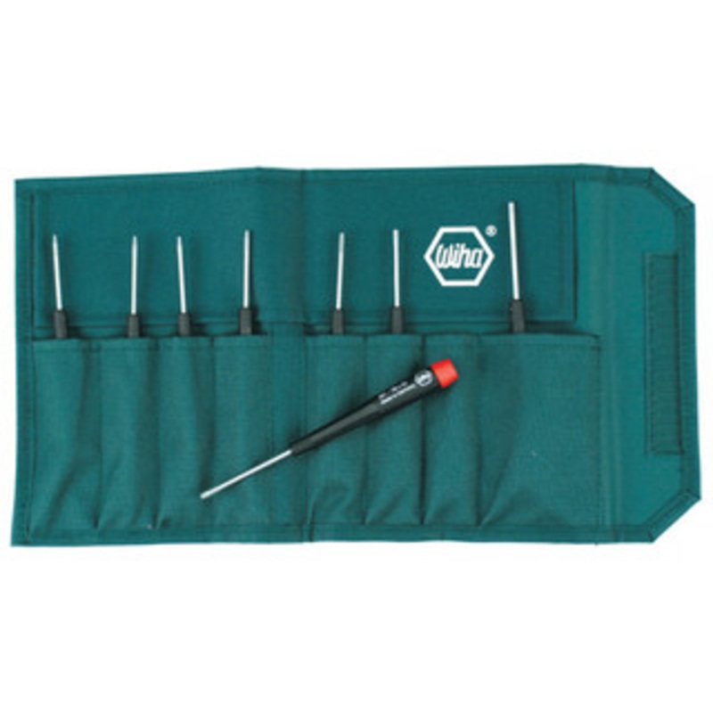 Wiha Precision Torx Screwdriver 8 Piece Set, T3-T10 in Canvas Pouch - 26799