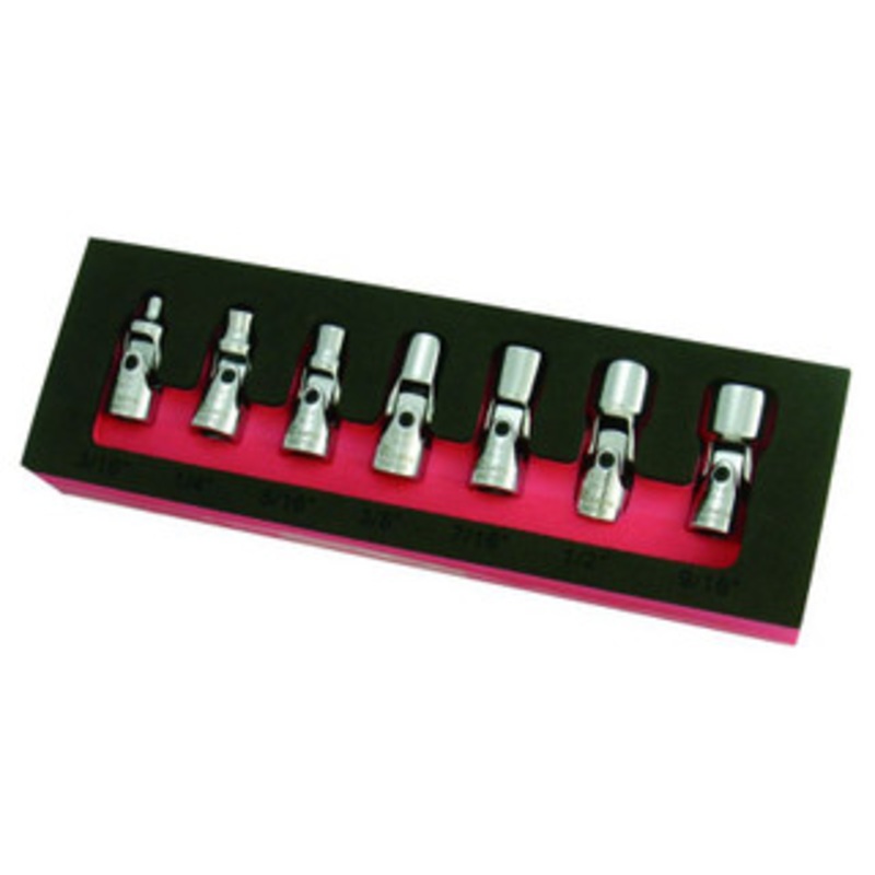 Astro Pneumatic 7 Piece 1/4 Drive Flex Socket Set - 6 Point - SAE - 7407