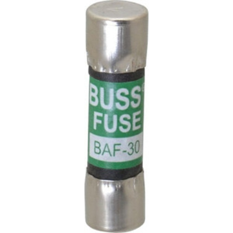 Bussmann 250 VAC, 30 Amp, Fast-Acting Supplemental Fuse Fuse Holder Mount, 1-1/2 OAL, 10 at 125 V kA Rating, 13/32 Diam BAF-30 - 74975434
