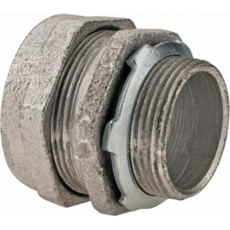 Crouse-Hinds 1-1/4 Trade Rigid/Intermediate (IMC) Conduit Connector Malleable Iron, Noninsulated, Straight Connector, Compression Connection CPR4 - 04504882