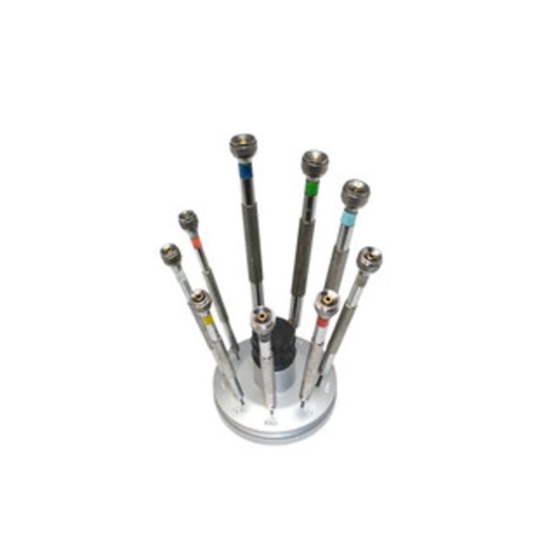 Grobet Budget Mini Screwdriver Set in Fixed Stand, Item No. 52.586 - 52.586