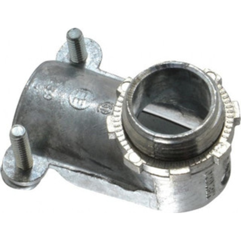 Thomas & Betts 3/4 Trade FMC Conduit Connector Die Cast Zinc, Noninsulated, Angled Connector, Squeeze Clamp Connection XC292 - 73124224