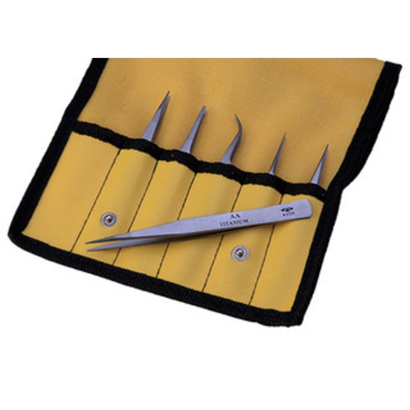 Aven Titanium 6-Piece Precision Tweezer Set - 18480TT