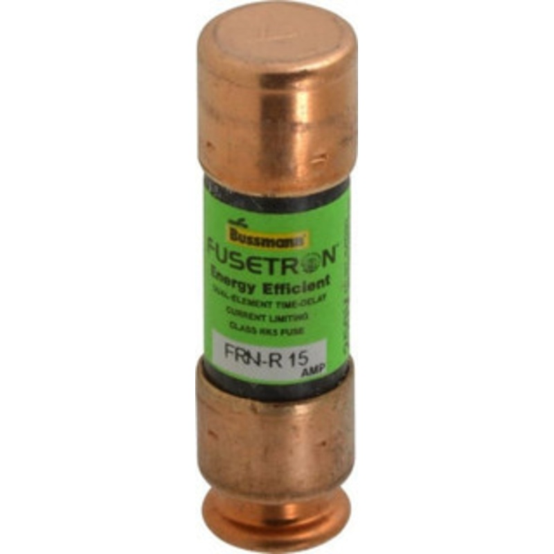 Bussmann 125 VDC, 250 VAC, 15 Amp, Time Delay General Purpose Fuse Fuse Holder Mount, 50.8mm OAL, 20 at DC, 200 (RMS) kA Rating, 9/16 Diam FRN-R-15 - 75784819