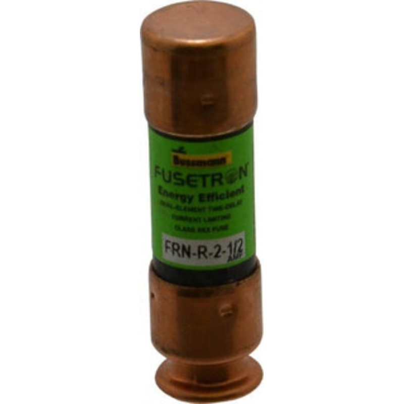 Bussmann 125 VDC, 250 VAC, 2.5 Amp, Time Delay General Purpose Fuse Fuse Holder Mount, 50.8mm OAL, 20 at DC, 200 (RMS) kA Rating, 9/16 Diam FRN-R-2-1/2 - 75784876
