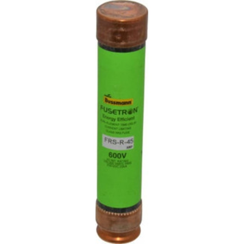 Bussmann 250 VDC, 600 VAC, 45 Amp, Time Delay General Purpose Fuse Fuse Holder Mount, 5-1/2 OAL, 20 at DC, 200 (RMS) kA Rating, 1-1/16 Diam FRS-R-45 - 75908863