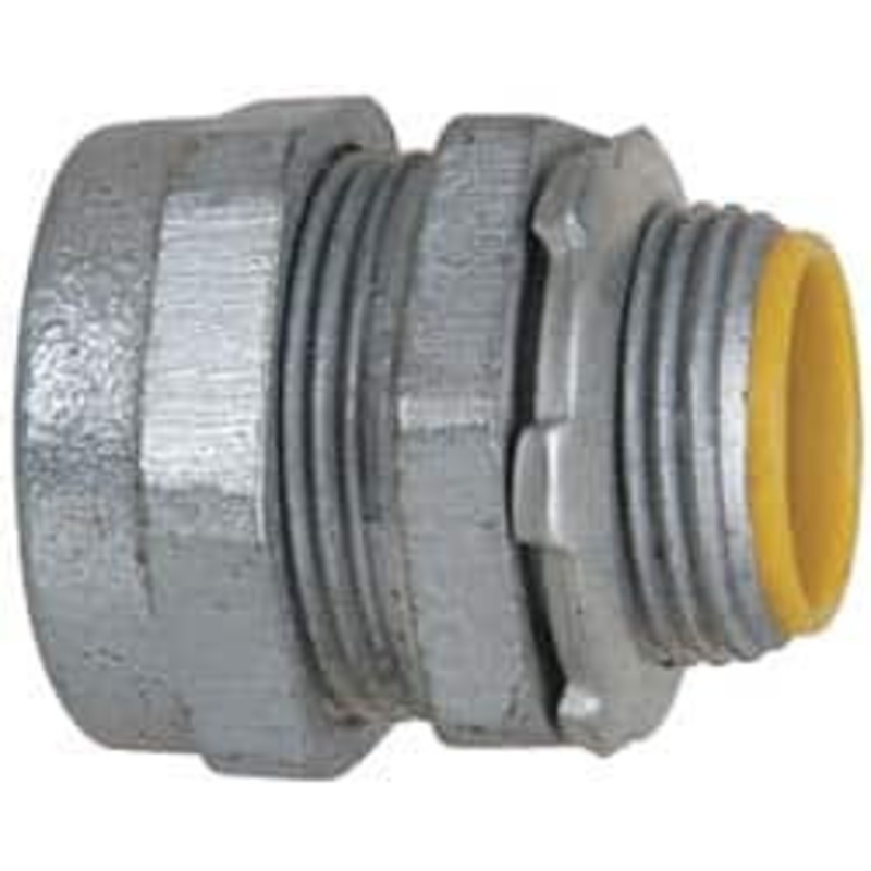 Crouse-Hinds 3/4 Trade Rigid/Intermediate (IMC) Conduit Connector Malleable Iron, Insulated, Straight Connector, Compression Connection CPR12 - 04504759