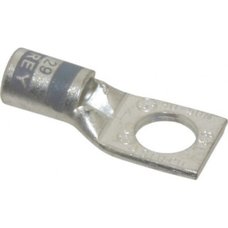 Thomas & Betts 4 AWG Noninsulated Compression Connection Square Ring Terminal 3/8 Stud, 1.42 OAL x 0.61 Wide, Tin Plated Copper Contact 54140 - 54056619
