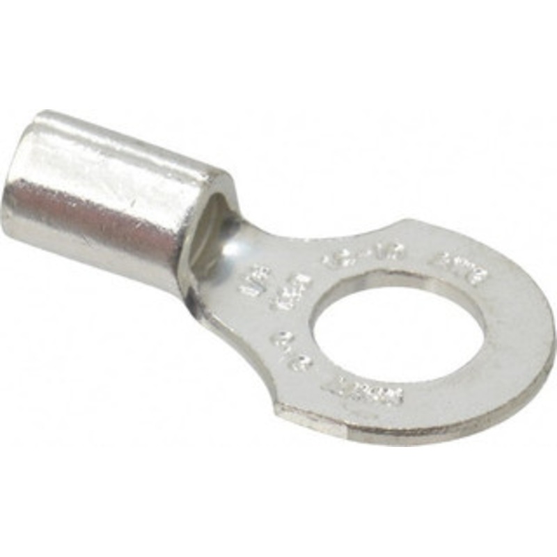 Thomas & Betts 12-10 AWG Noninsulated Crimp Connection D Shaped Ring Terminal 1/4 Stud, 0.91 OAL x 1/2 Wide, Tin Plated Copper Contact C10-14 - 54064266
