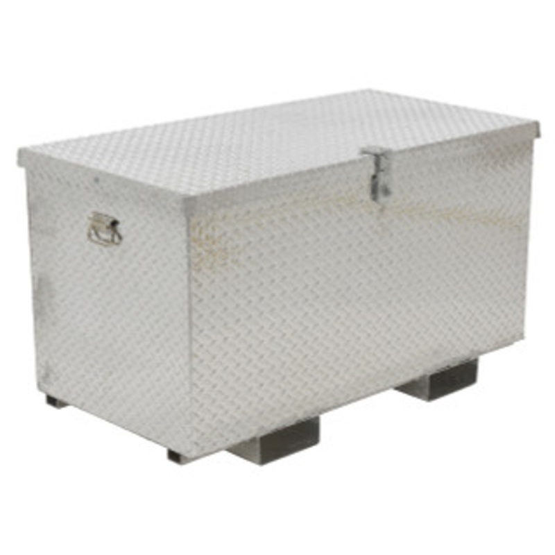 Vestil Aluminum Treadplate Portable Tool Box with Fork Pockets, 60 x 24 x 24 - APTS-2460-F