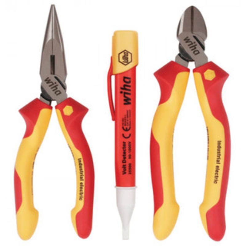 Wiha Insulated Pliers/Cutters/Volt Detector 3 Piece Set - 32982