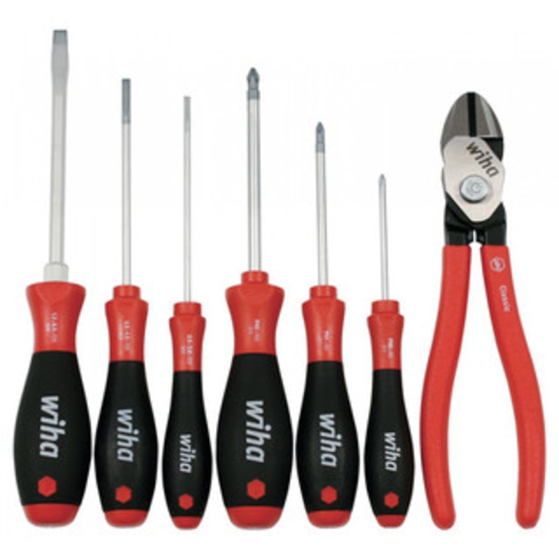 Wiha Vinyl Grip BiCut with Slotted and Phillips Screwdrivers 7 Piece Set - 32644-1