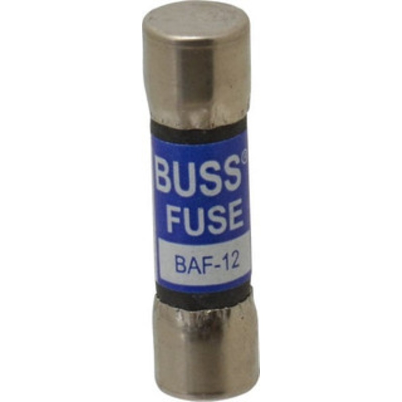 Bussmann 250 VAC, 12 Amp, Fast-Acting General Purpose Fuse Fuse Holder Mount, 1-1/2 OAL, 10 at 125 V kA Rating, 13/32 Diam BAF-12 - 84660844