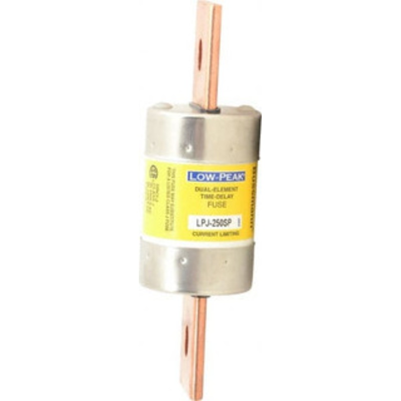 Bussmann 300 VDC, 600 VAC, 250 Amp, Time Delay General Purpose Fuse Bolt-on Mount, 7-1/8 OAL, 100 at DC, 300 at AC (RMS) kA Rating, 2 Diam LPJ-250SP - 75390591