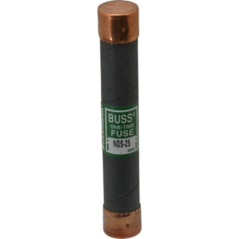 Bussmann 600 VAC, 25 Amp, Fast-Acting General Purpose Fuse Fuse Holder Mount, 127mm OAL, 50 at AC/DC kA Rating, 13/16 Diam NOS-25 - 74740713
