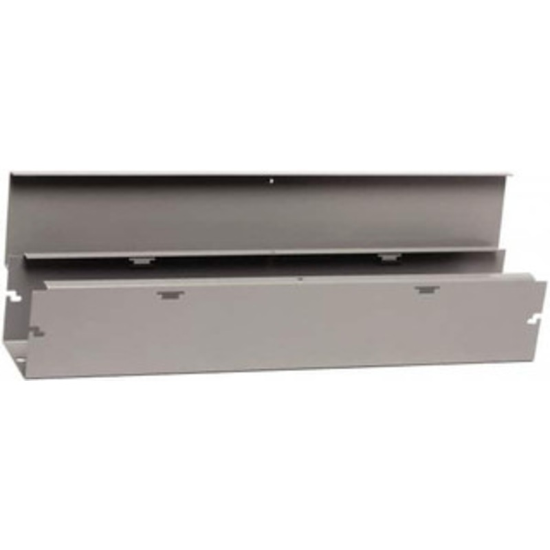 Cooper B-Line 4 High x 102mm Wide x 12 Long, Screw Mount Solid Wall Wire Duct Gray, 3 (Bottom) & 3 (Top) Knockouts, Hinged Cover, Steel 11782956 - 82611674