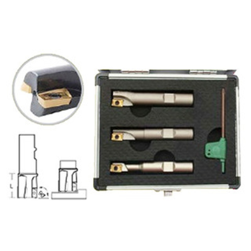 Precise 3 Piece Square Shoulder Indexable End Mill Set - 5822-0360