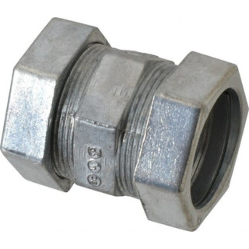 Thomas & Betts 1 Trade EMT Conduit Coupling Die Cast Zinc, Noninsulated, Compression Connection TK213SC - 00155259