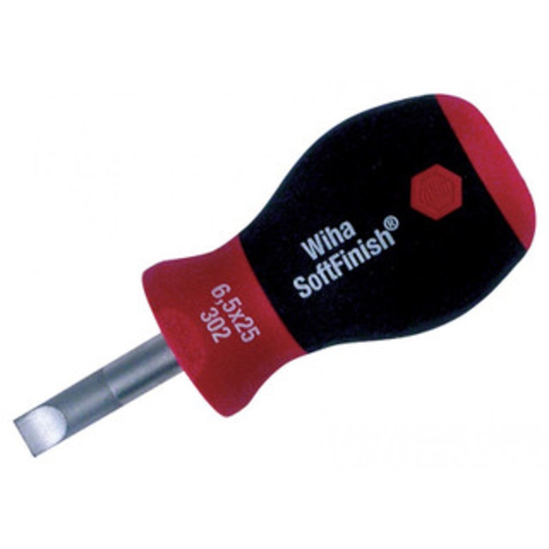 Wiha SoftFinish Stubby Slotted Screwdriver, 5.5 x 25mm - 30255