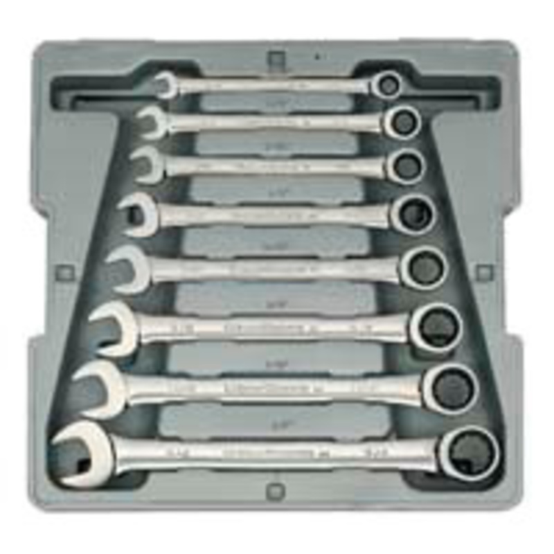 GEARWRENCH 8 Pc. Fractional SAE Ratcheting Wrench Set - KD9308