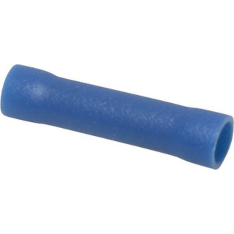 Thomas & Betts 16 to 14 AWG Compatible, Vinyl Fully Insulated, Crimp-On Butt Splice Terminal Copper Contacts, 0.986 OAL, Blue TV14-BS-XV - 68886340