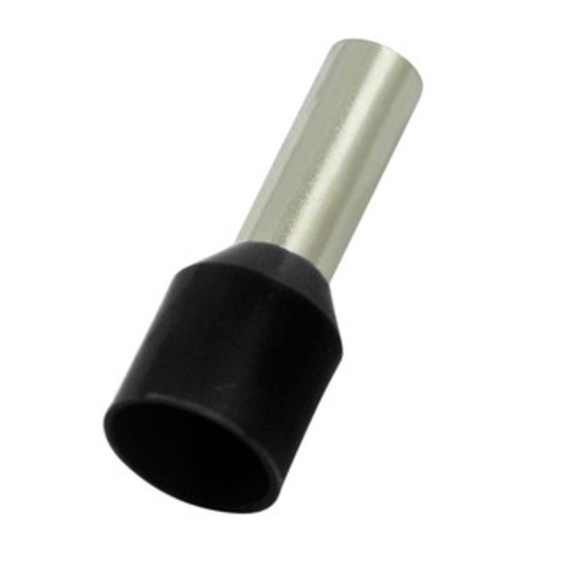 Value Collection Electrical Wire Ferrules, Insulation Type: Partially Insulated, Connection Type: Crimp, Compatible Wire Size (AWG): 10, Compatible Wire Size (sq mm): 6 (mm), Pin Length (Inch): 0.472, Pin Length (mm): 12 E6012-BLACK - 14735781