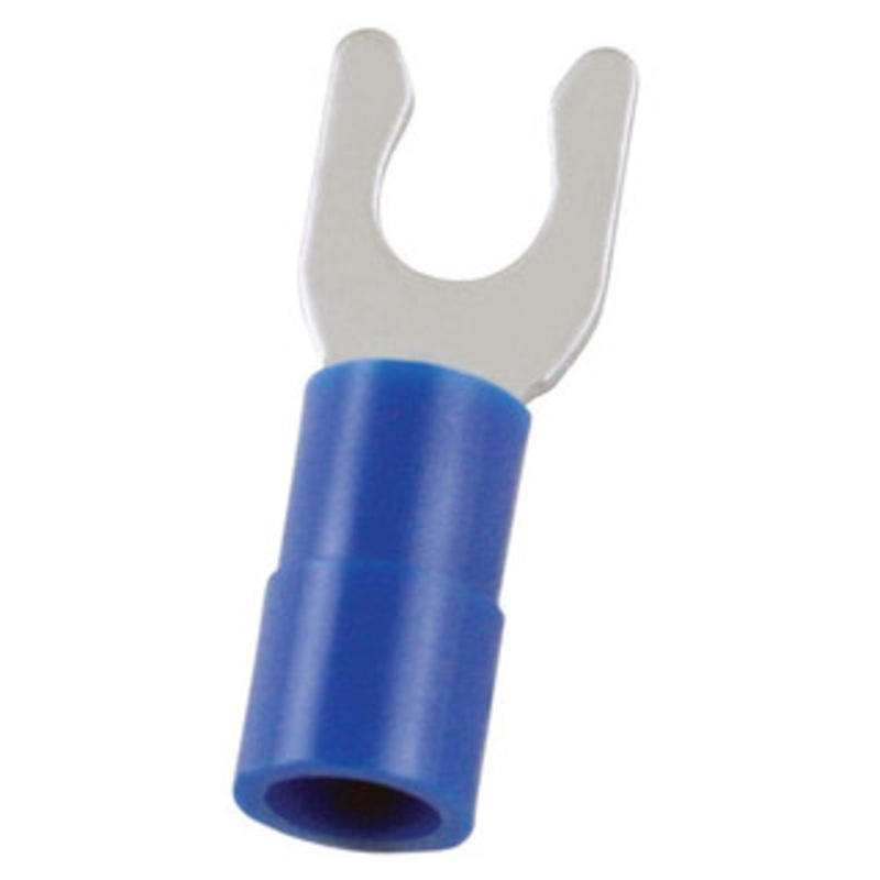Value Collection Fork Terminals, Terminal Type: Locking, Insulation Type: Partially Insulated, Connection Type: Crimp, Compatible Wire Size (sq mm): 1.5-2.5 (mm), Compatible Wire Size (AWG): 16-14, Stud Size (mm): 4.3 LSNY2-4 - 14736854