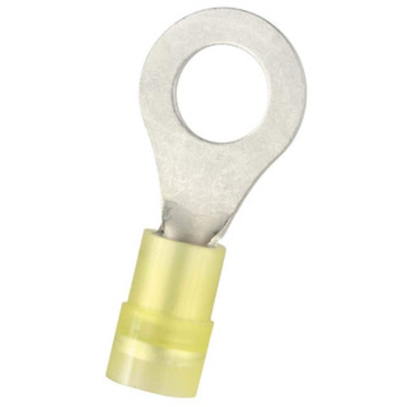 Value Collection Ring Terminals, Terminal Type: Circular, Insulation Type: Partially Insulated, Connection Type: Crimp, Compatible Wire Size (AWG): 12-10, Compatible Wire Size (sq mm): 4.0-6.0 (mm), Stud Size (mm): 8.40 RNYD5-8 - 14736698
