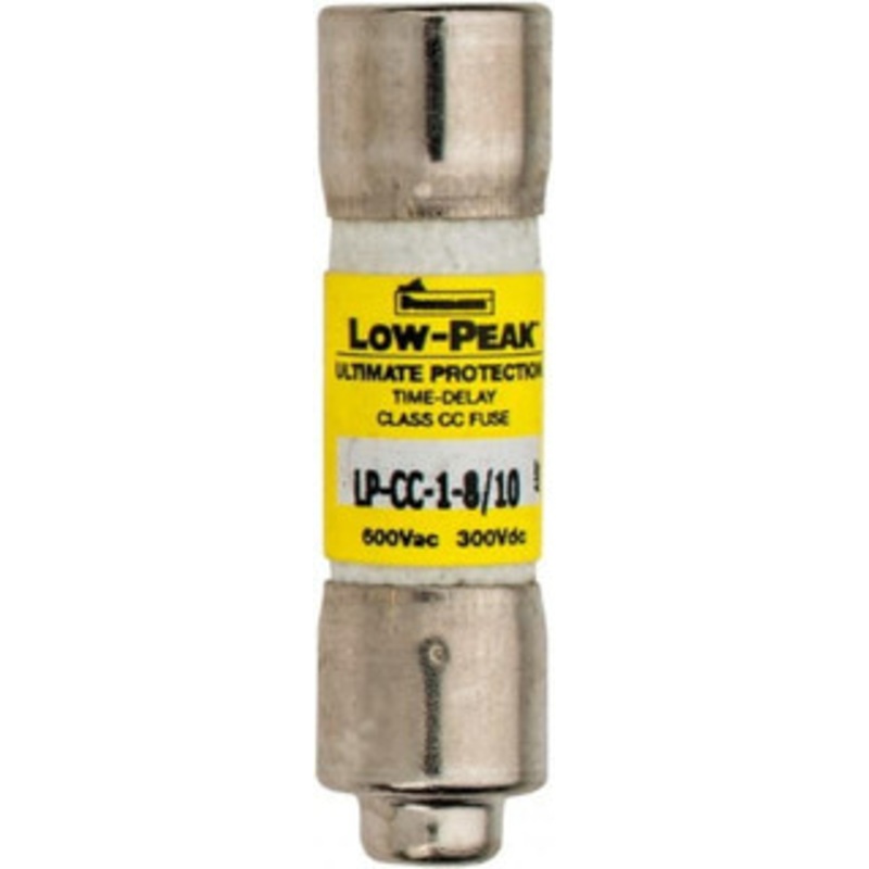 Bussmann 300 VDC, 600 VAC, 1.8 Amp, Time Delay General Purpose Fuse Fuse Holder Mount, 1-1/2 OAL, 20 at DC, 200 at AC (RMS) kA Rating, 13/32 Diam LP-CC-1-8/10 - 74760562