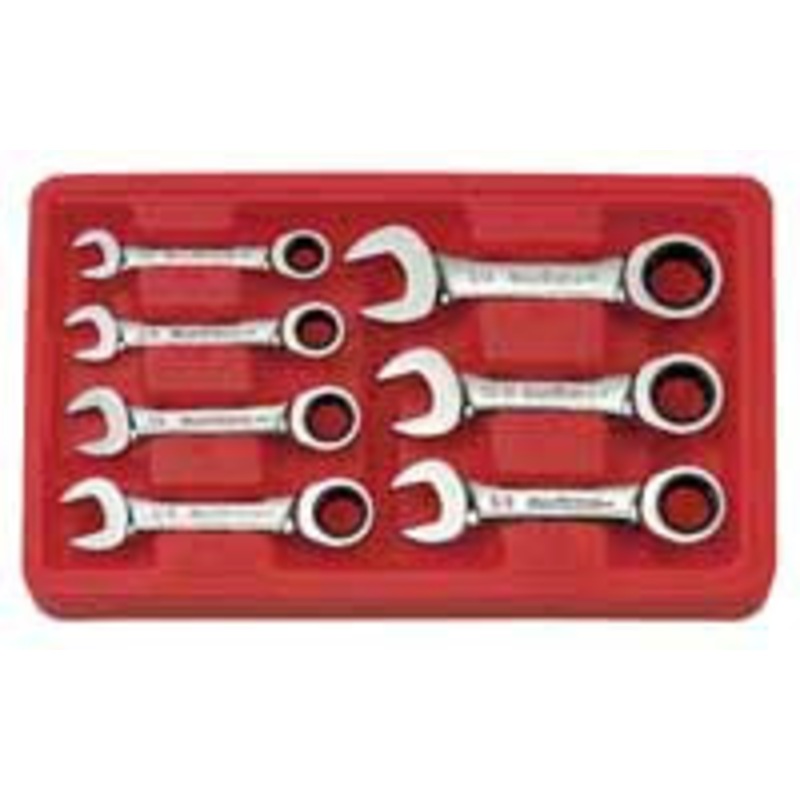 GEARWRENCH 7 Piece SAE Stubby Combination Ratcheting Wrench 9507D - KD9507