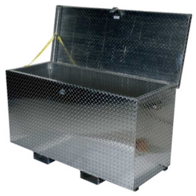 Vestil Aluminum Treadplate Portable Tool Box with Fork Pockets, 60 x 24 x 30 - APTS-3060-F
