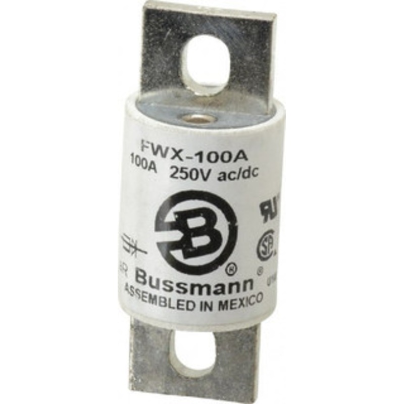 Bussmann 250 VAC/VDC, 100 Amp, Fast-Acting Semiconductor/High Speed Fuse Stud Mount Mount, 3-1/8 OAL, 200 (RMS), 50 at DC kA Rating, 1-7/32 Diam FWX-100A - 75784330