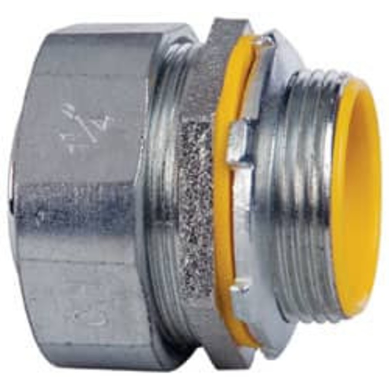 Crouse-Hinds 1-1/4 Trade Liquidtight Conduit Connector Malleable Iron, Insulated, Straight Connector, Threaded Connection LTB125 - 04517520